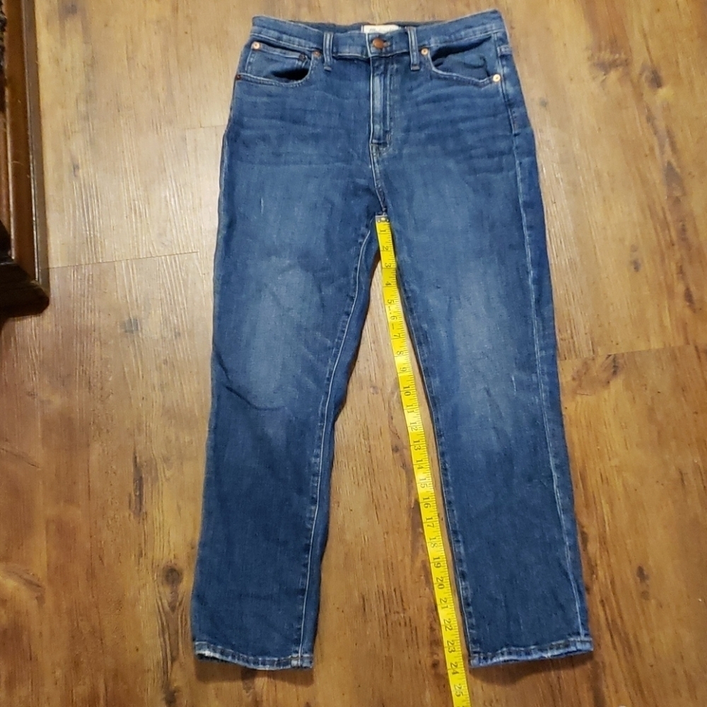 Madewell high rise slim crop boy jean blue